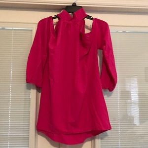 Long sleeve cold shoulder shirt.